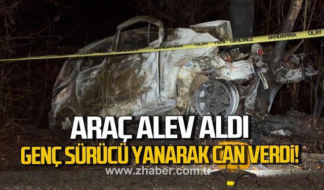Safranbolu'da feci kaza! Genç sürücü yanarak can verdi!