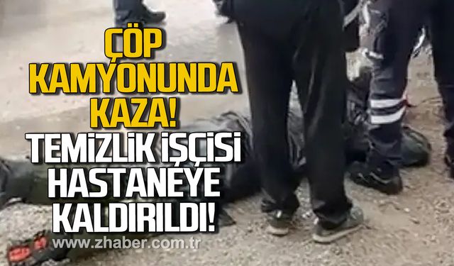 Çöp kamyonunda kaza! Temizlik işçisi hastaneye kaldırıldı!