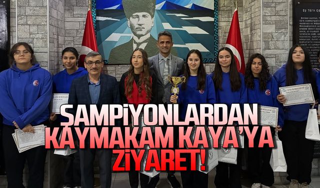 Şampiyonlardan Kaymakam Adem Kaya’ya ziyaret