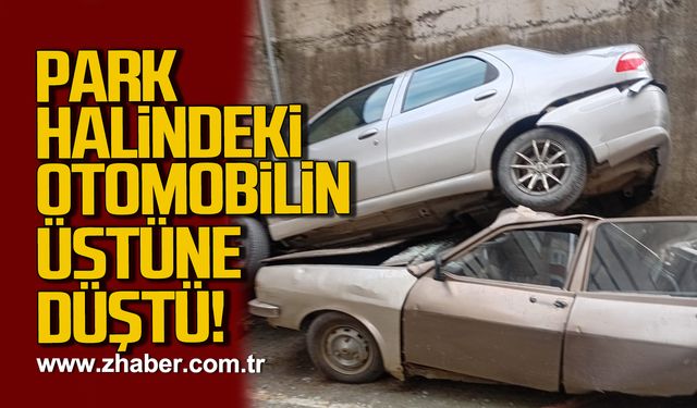 8 metreden düşerek park halindeki aracın üzerine çıktı