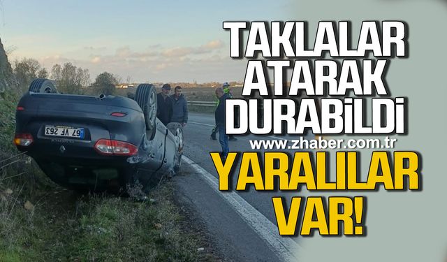 Çaycuma'da otomobil takla atarak durabildi: 1 yaralı