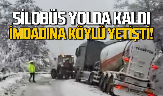 Çukura saplanan beton mikserini köylü kurtardı