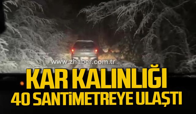 Karabük'ün yüksek kesimlerinde kar kalınlığı 40 santimetreye ulaştı!