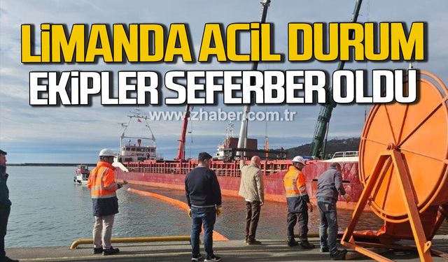 Kdz. Ereğli Bozhane Limanı'nda acil durum! Ekipler seferber oldu!