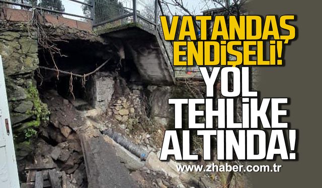 Kozlu’da vatandaş endişeli: Yol tehlike altında!