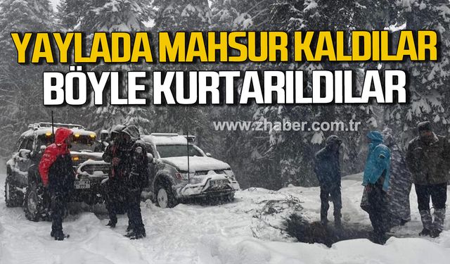 Karabük'te yaylada mahsur kalan 7 kişiyi AFAD kurtardı.