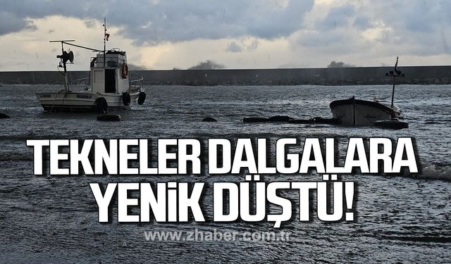 Zonguldak'ta deniz taştı, tekneler dalgalara yenik düştü