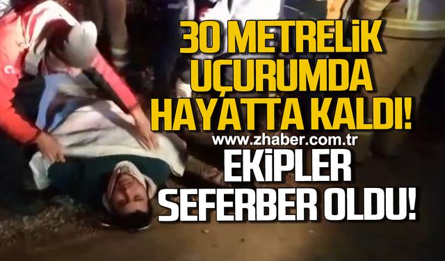 Safranbolu'da 30 Metrelik uçurumda hayatta kaldı, Ekipler seferber oldu
