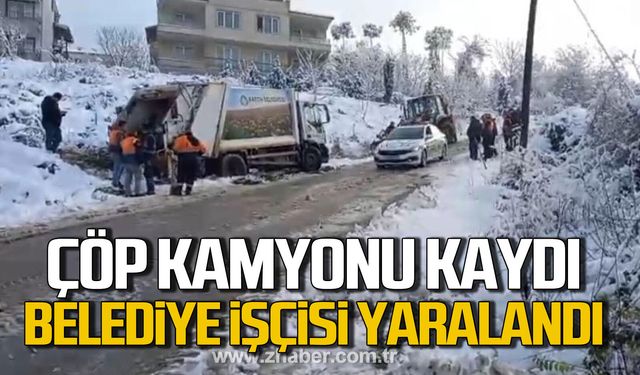 Bartın'da çöp kamyonu geriye kaydı. Belediye işçisi yaralandı.