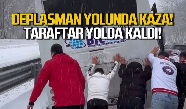 Zonguldakspor Taraftarlarını Taşıyan Otobüs Kaza Yaptı