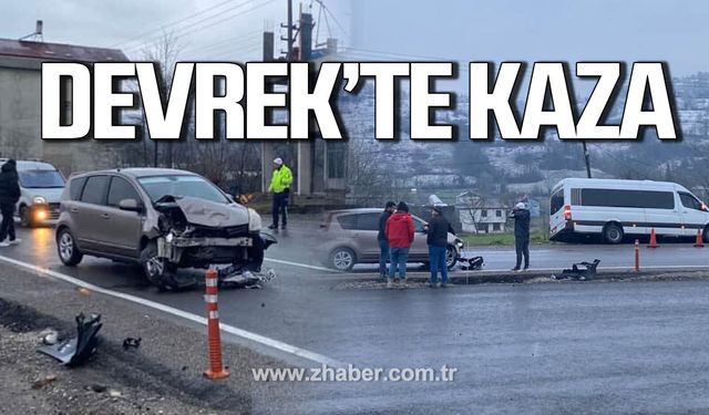 Devrek'te otomobil ve minibüs çarpıştı.
