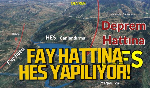 Devrek’te fay hattına HES yapılıyor