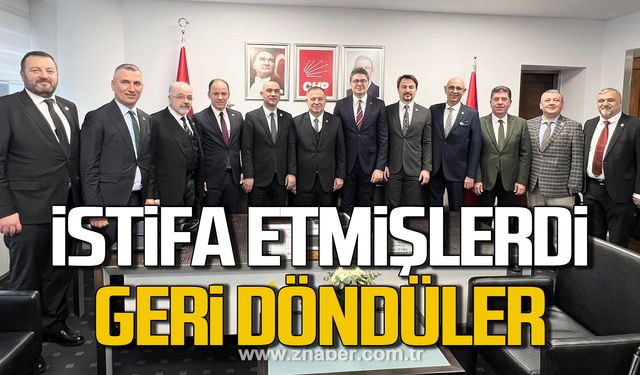 CHP'den istifa eden meclis üyeleri partiye geri döndü.