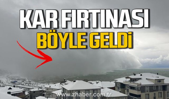 Zonguldak'ta kar fırtınası saniye saniye görüntülendi.