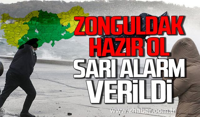 Zonguldak hazır ol. Meteoroloji'den sarı alarm.