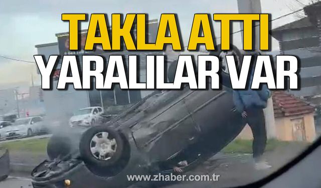 Çaycuma’da otomobil takla attı. Yaralılar var