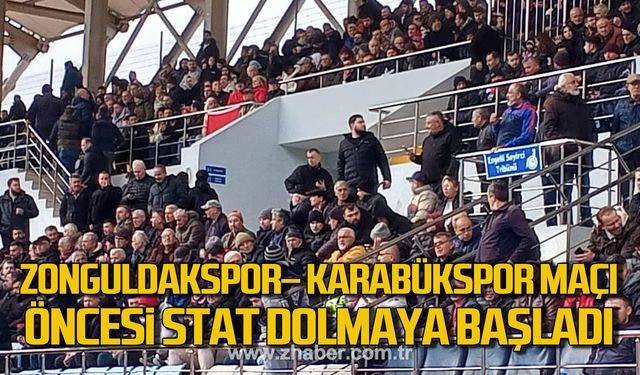 Zonguldakspor– Karabükspor maçı öncesi stat dolmaya başladı.