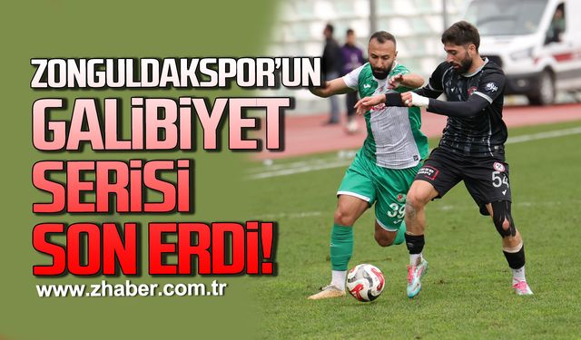 Amasyaspor'a yenilen Zonguldakspor'un galibiyet serisi bozuldu