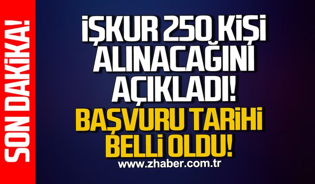 İŞKUR 250 kişi alınacağını açıkladı. Başvuru tarihi belli oldu