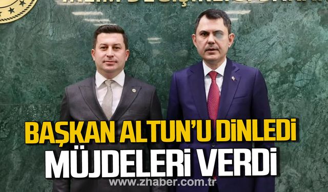 Başkan Kamil Altun’u dinledi. Bakan Murat Kurum müjdeleri verdi.