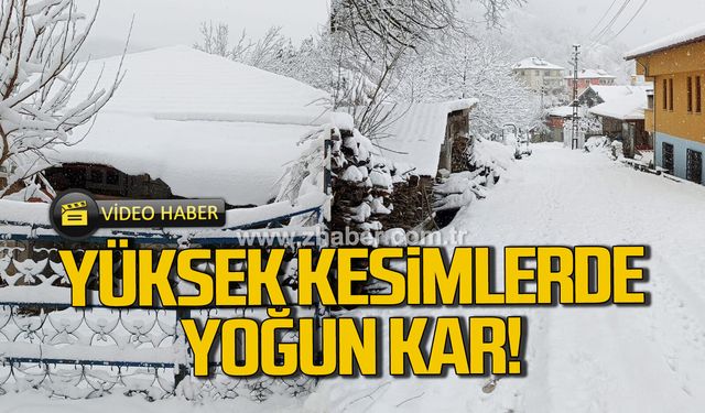 Devrek Ahmetoğlu Köyü’nde kar kalınlığı 30 santimetreyi aştı