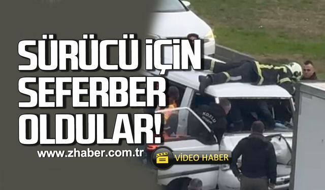 Kozlu kavşakta kaza. Sürücü için seferber oldular