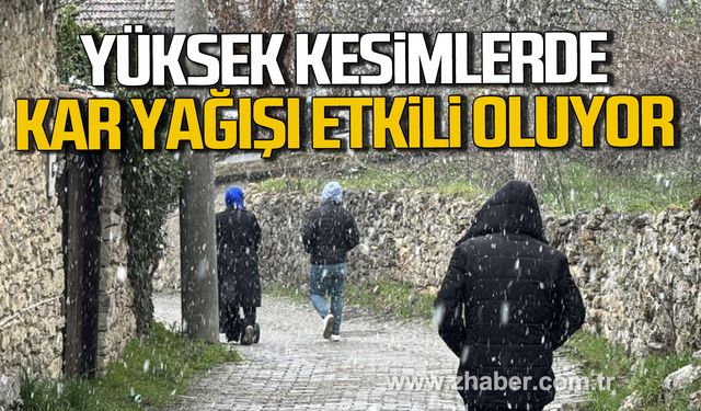 Karabük'te yüksek kesimlerde kar yağışı etkili oluyor