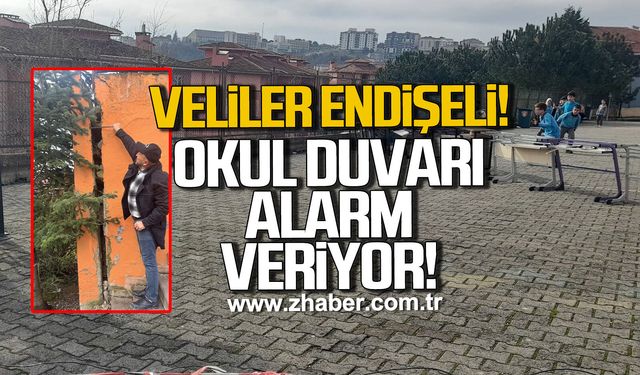 Alaplı TOKİ İlk ve Ortaokulu’nda istinat duvarında çökme tehlikesi