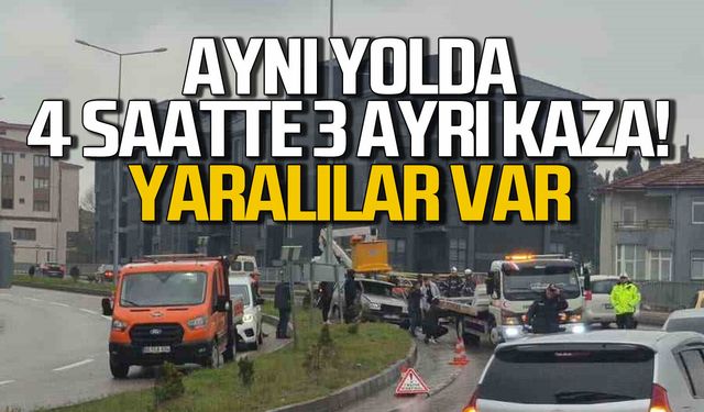 Bartın'da aynı yolda 4 saatte 3 ayrı kaza...