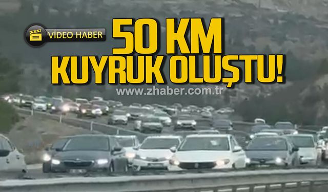 İstanbul–Ankara otoyolunda 50 Km trafik yoğunluğu