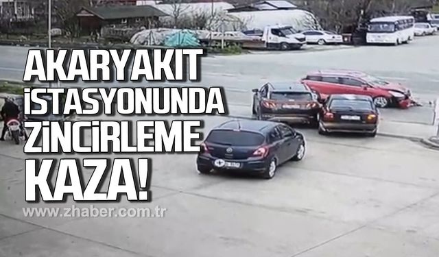 Bartın’da akaryakıt istasyonunda zincirleme kaza
