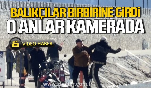 Bartın'da balıkçıların kavgası kamerada