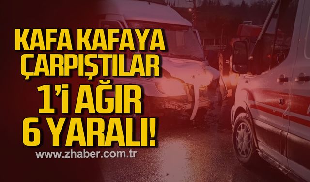 Kdz. Ereğli'de kaza. Kafa kafaya çarpıştılar