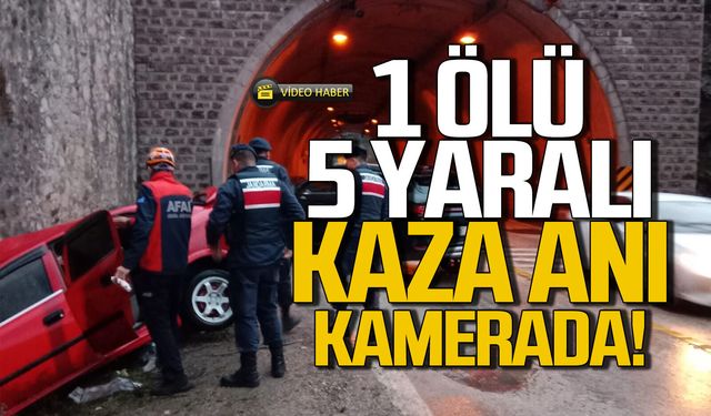 Karabük'te 1 kişinin öldüğü 5 kişinin yaralandığı kaza kamerada