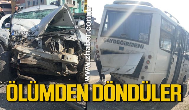 TOKİ önünde korkunç kaza: Ölümden döndüler!