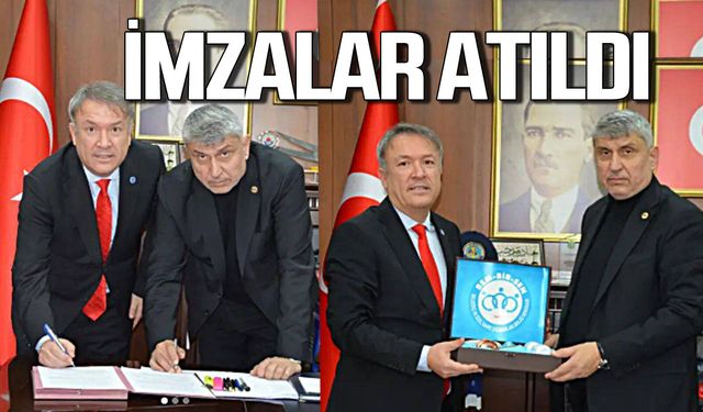 Belediye Başkanı ve Sendika Başkanı toplu sözleşmeyi imzaladı