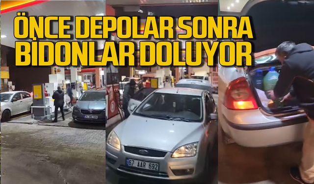 Zonguldak’ta yakıt istasyonlarına hücum var: Uzun kuyruklar oluştu