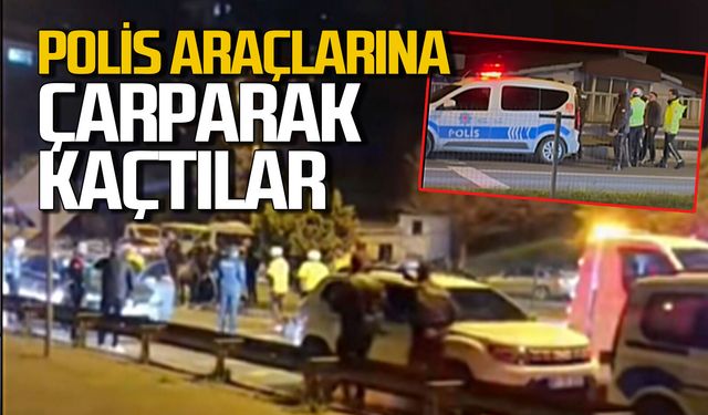 Kaçaklar polis aracına çarptı: Nefes kesen kovalamaca!