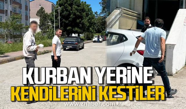 Alaplı'da acemi kasaplar hastaneye koştu.
