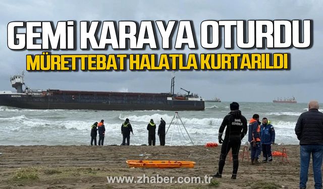 Sakarya'da kargo gemisi sürüklenerek karaya oturdu.