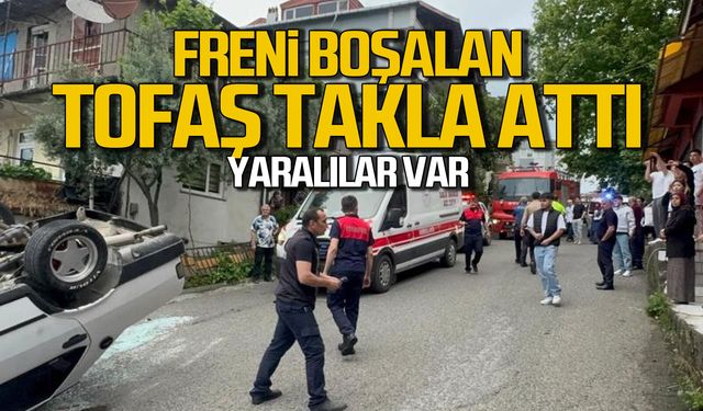 Freni boşalan Tofaş takla attı