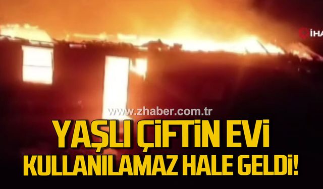 Zonguldak'ta çıkan yangın yaşlı çiftin evini küle çevirdi