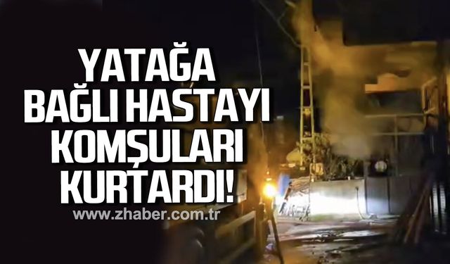 Bartın'da evde çıkan yangında, yatağa bağlı hastayı komşuları kurtardı