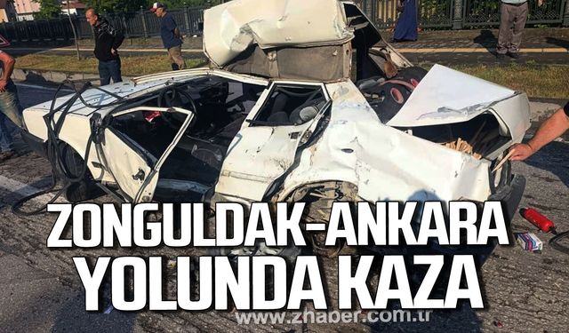 Devrek'te otomobil temizlik aracına çarptı.