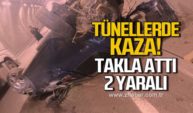 Uzunkum tünelleri’nde takla atan otomobilde 2 Yaralı