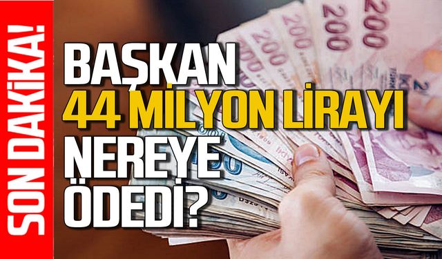 Belediye başkanı 44 milyon lira ödemeyi nereye yaptı?