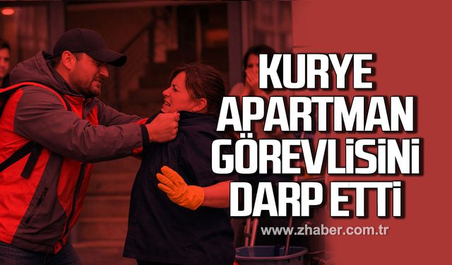 Kozlu'da kurye apartman görevlisini darp etti
