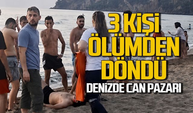 Denizde can pazarı... 3 kişi ölümden döndü