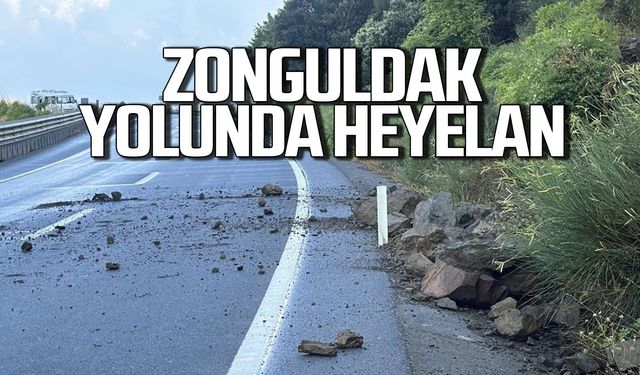 Zonguldak yolunda heyelan... Ulaşım aksadı