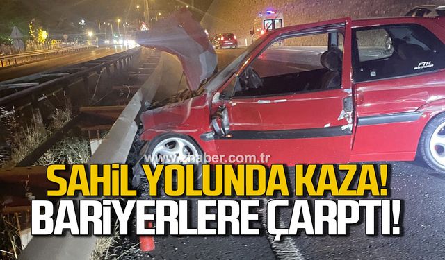 Ereğli’de otomobil bariyerlere çarptı: Sürücü yaralı